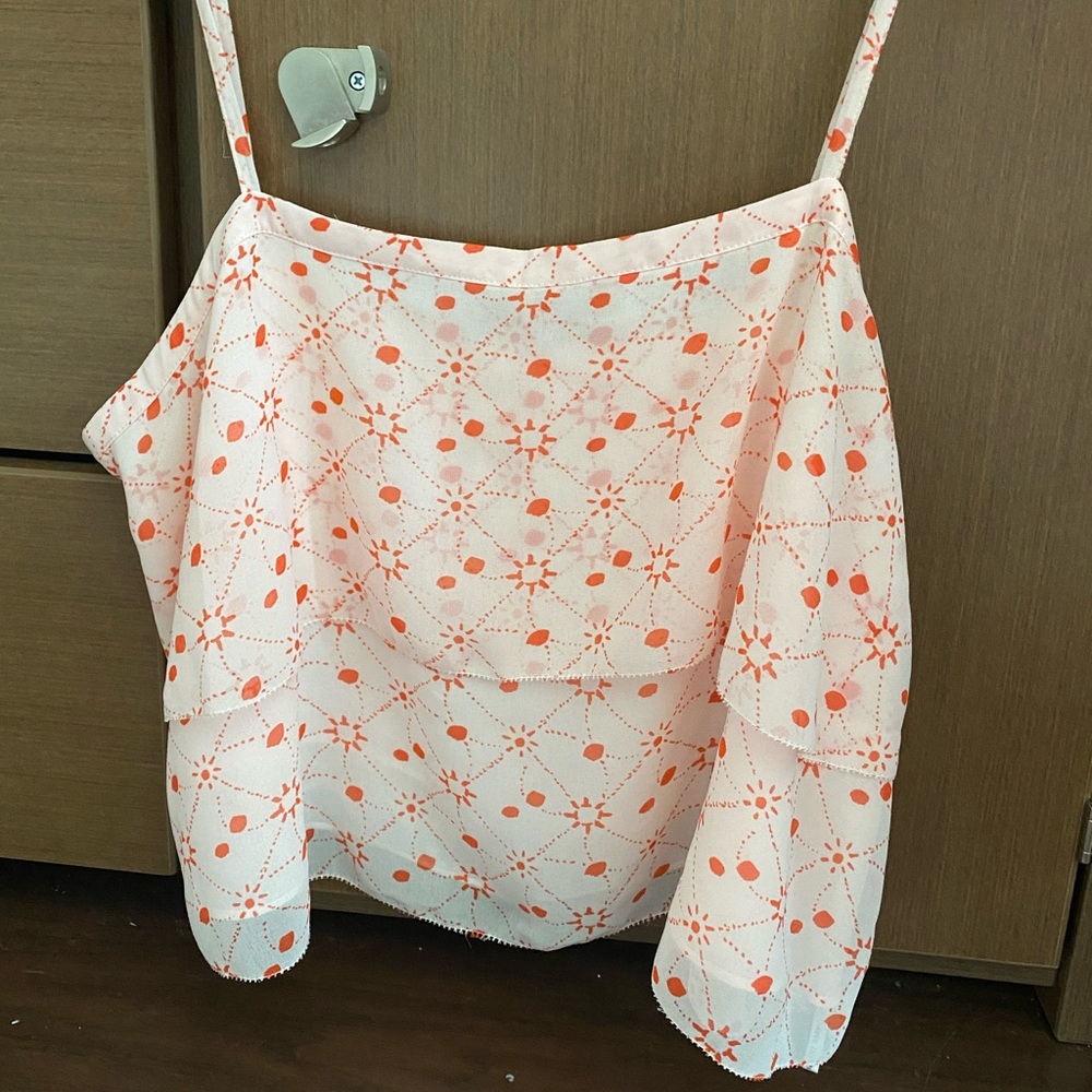 Speghetti Strap Pink and Red Patterned Crop Top!